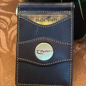 NIB Palm West Leather Card and Money Clip Holder